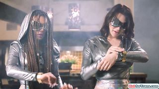 Ginormous fun bags tgirl time travelers Emma and Eva Maxim landed in the 21st century.Big-chested brazilian she-male Eva gets trained what orgy is and luvs being butt-fucked