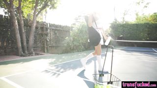 Ample lollipop transgender princess loved deep throat before super-fucking-hot t-girl boned cool stunner