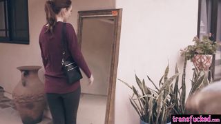 Transgirl Aspen Brooks torn up kinky enormous caboose nubile Maya Kendrick