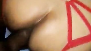 No condom BIG BLACK COCK tearing up She-creature Bootie