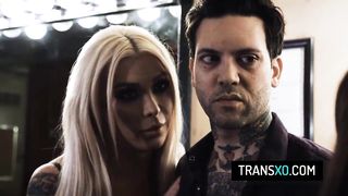 Handsome transgender princess model Aubrey Kate rump pounded rigid in a unclothe bar