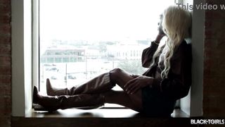 BLACK-TGIRLS: Sweetie Black Transgirl blondie With petite globes and large spear Faps