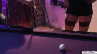 Play a game of strip pool where the winner takes it all off!
