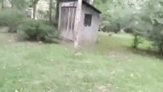 Shemale takes moist breeding in public