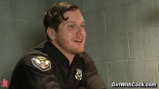 Shemale Feral Cop Office Fuck