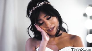 The diminutive stunner gives her immense shemale manstick a blow deep throat before she opens up her gash to take her phat cock for a xxx doggy-style orgy.