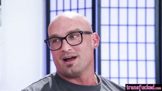 Shemale Haven Rose fucked hot babe Jesse Pony and her big cock boyfriend