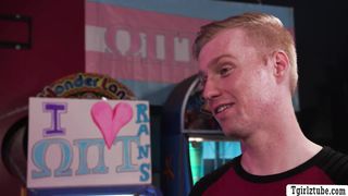 Busty TS Brittney Kade rides Silas Stones fat cock