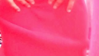 Indian Ass bandit Crossdresser Gaurisissy pressing her ample funbags in rosy saree