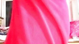 Indian Ass bandit Crossdresser Gaurisissy pressing her ample funbags in rosy saree