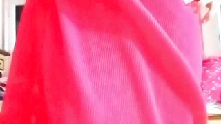 Indian Ass bandit Crossdresser Gaurisissy pressing her ample funbags in rosy saree