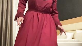 Fatima dancing in hotel room