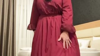 Fatima dancing in hotel room