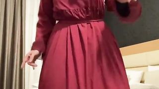 Fatima dancing in hotel room