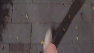 T-model Ting Xuan outdoor urinate and getting off, then jism on her wonderful gams