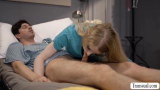 Horny nurse keeps throating patients dick