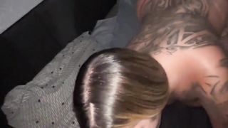 Black dude gobbling the ash-blonde trans doll's snatch.