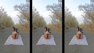 Rubidoll Hooker has butt sex hump with a black wood BIG BLACK COCK