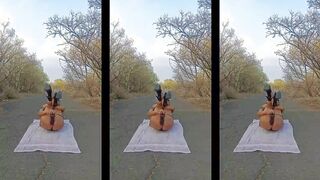 Rubidoll Hooker has butt sex hump with a black wood BIG BLACK COCK