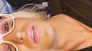 No Nicer Place for a Sissy to Jizm then Her Own Jaws! Yum!