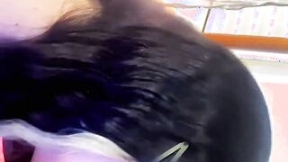 Kinky tatted trans inhale on a thick jizz-shotgun and gets milk in her jaws