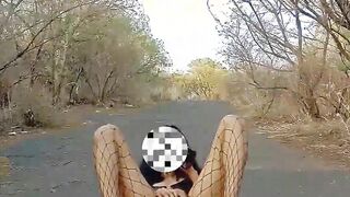 Rubidoll Butt sex lovemaking with a black stiffy outdoors