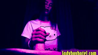 Thai she-creature with good-sized funbags Nadia xxx assfucking by big lollipop white customer