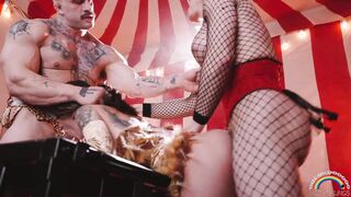 TRANSSEXUAL Lucy Hart and Muscle Guy Davin Heavy shag super-fucking-hot Josie June in a circus sequence