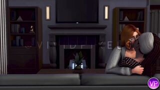 SHE-CREATURE FUTA PUSHES MAN SAUSAGE IN GF DURING VID NIGHT - SIMS four