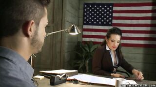 Corrupted big-boobed TRANSSEXUAL agent plows fellow