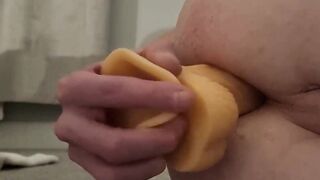 Screwing my sissy culo with a six" spear