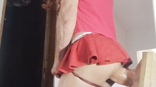 Crossdresser monster dildo anal cumdd