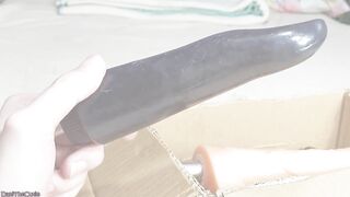 Lovely she-male DaniTheCutie attempts using "traditional" anal invasion beads on her pretty little backside