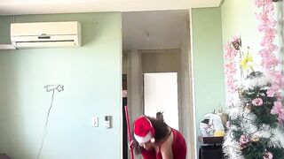 Christmas Cleaning Mouthy Dame Farts in front of Glrlfriend