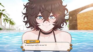 My Femboy Roomy: Off the hook Holiday #04 - Femboy Paramour Providing Blow-job In Swimming Pool