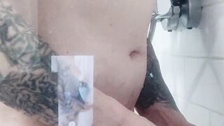 T-nymph showering with fuck stick