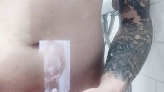 T-nymph showering with fuck stick