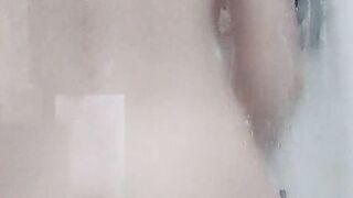 T-nymph showering with fuck stick