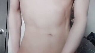 Your stepbro frolicking with his femboy manstick until he pops