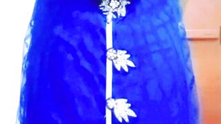 Indian Batty man Crossdresser Gaurisissy hard-core romp in Blue Lehanga