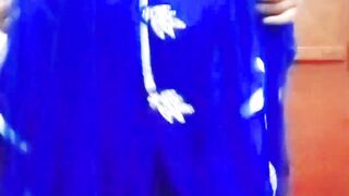 Indian Batty man Crossdresser Gaurisissy hard-core romp in Blue Lehanga
