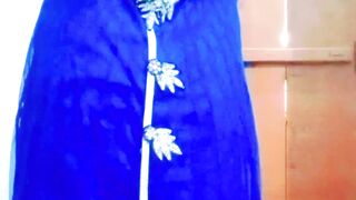 Indian Batty man Crossdresser Gaurisissy hard-core romp in Blue Lehanga