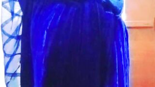 Indian Batty man Crossdresser Gaurisissy hard-core romp in Blue Lehanga