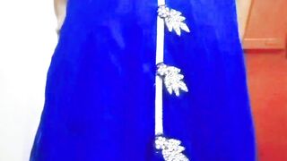 Indian Batty man Crossdresser Gaurisissy hard-core romp in Blue Lehanga