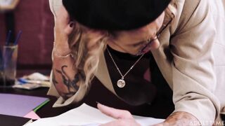 Art College girl Femboy Helps Paint Popshot Masterwork