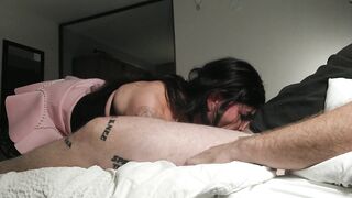 Crossdresser makes this man fall in love with a good head rubdown.