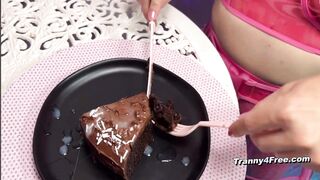 Masked Tgirl Gives Sloppy Deepthroat Blowjob