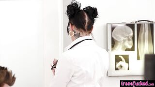 Big ass shemale nurse fucked by patient just after doctor left the office