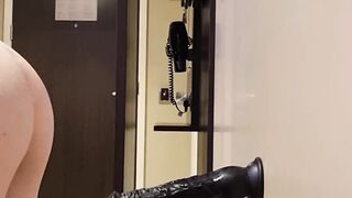 Sissy plumbs her rump with a bbc