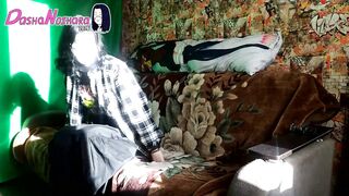 DashaNoihara #47 - Nerd femboy in long black micro-skirt and chocolate-colored stockings